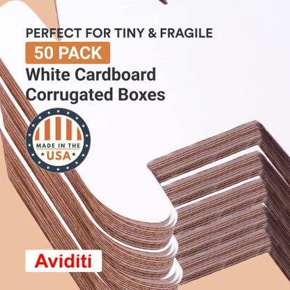 BOX USA Mailer Boxes Small 4"L x 3"W x 2"H 50-Pack - Corrugated Cardboard Box for Shipping, Moving, Mailing, Packing, Packaging and Storage - size: 4x3x2