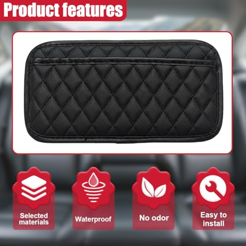2PCS Car Side Pocket Organizer, Universal Waterproof PU Leather Auto Seat Gap Filler Storage Bag, Self-Adhesive Multifunctional Car Door Sunglasses Holder Pouch for Phone, Card (L) - size: L