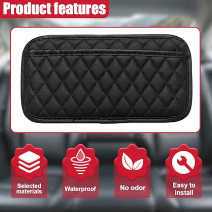 2PCS Car Side Pocket Organizer, Universal Waterproof PU Leather Auto Seat Gap Filler Storage Bag, Self-Adhesive Multifunctional Car Door Sunglasses Holder Pouch for Phone, Card (L) - size: L