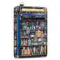 Yonlevres Goth Bookshelf Credit Card Holder RFID Wallet Women, Slim Wallet Front Pocket Small Card Holder, Funny Skull Gothic Case Organizer with ID Window PU Leather Witchy Gifts for Woman Girls - color: Book Goth
