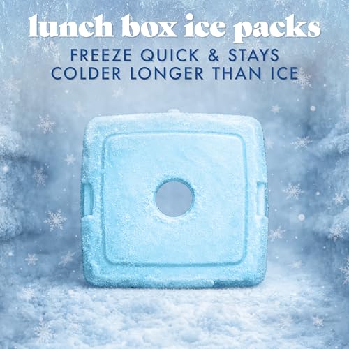 Cool Coolers By Fit & Fresh 4 Pack Slim Ice Packs, Quick Freeze Space Saving Reusable Ice Packs for Lunch Boxes or Coolers, Blue - color: Blue (4 Pack)