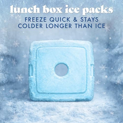 Cool Coolers By Fit & Fresh 4 Pack Slim Ice Packs, Quick Freeze Space Saving Reusable Ice Packs for Lunch Boxes or Coolers, Blue - color: Blue (4 Pack)
