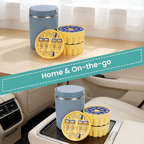 3ml Vial Insert (1 Short +2 Tall) Compatible with Hydrapeak Food Jars,Vial Insert Peptide Storage Set for 32/25/18oz Hydrapeak Food Thermos, Maximum Hold 48 Vials, Yellow.(No vials/Jar Included) - size: 1 short +2 tall (Fit 32 Ounce Hydrapeak Food Jar)