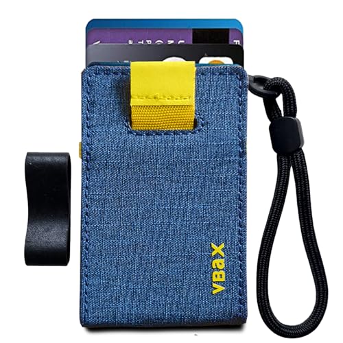 RFID Minimalist Slim Wallet for Men and Women, Holds Up to 12 Cards, Cash, Key Thin and Lightweight Credit Card Holder (Blue Microfiber – Solar Edition) - color: Blue Microfiber – Solar Edition