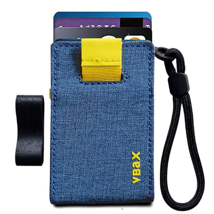 RFID Minimalist Slim Wallet for Men and Women, Holds Up to 12 Cards, Cash, Key Thin and Lightweight Credit Card Holder (Blue Microfiber – Solar Edition) - color: Blue Microfiber – Solar Edition
