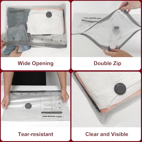 Rechargeable Wireless Pump Travel Storage Bags Set, 15 Combo (5XS/5S/5M) Portable Space Saver Bags for Travel & Home, Vacuum Compression Packing Seal for Clothes, Blankets, Home Seasonal Storage - size: 15 Combo (5XS/5S/5M)