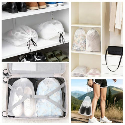 Shoe Bags For Travel Cruise Essentials Vacation Essentials Waterproof Dustproof Clear For Men Women 3 Sizes 18 Pack