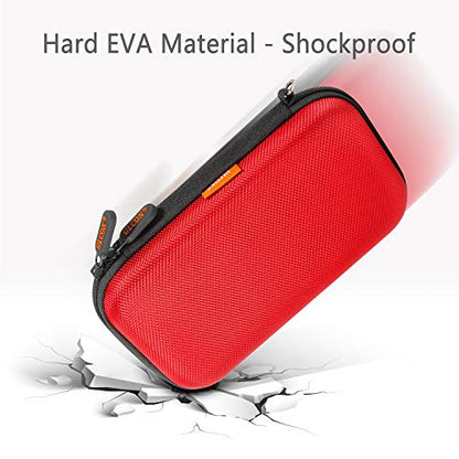 External Hard Drive Case - GLCON Shockproof EVA Carrying Case for WD My Passport Element Seagate Expansion Backup Toshiba 1TB 2TB 4TB - High Protection Portable Travel Electronic Power Bank Bag (Red) - color: Red