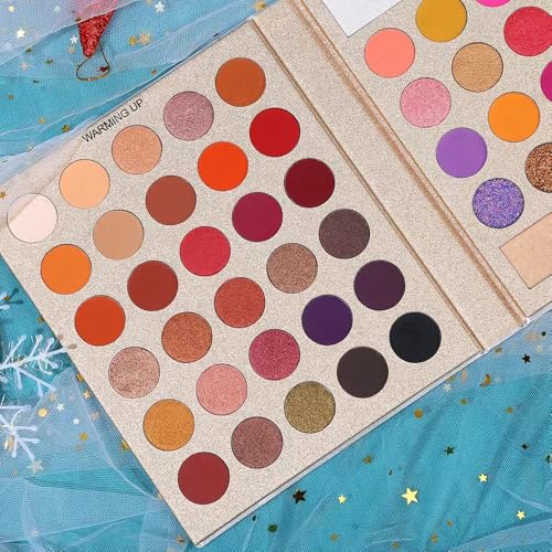 UCANBE Pretty All Set Eyeshadow Palette Holiday Gift Set Pro 86 Colors Makeup Kit Matte Shimmer Eye Shadow Highlighters Contour Blush Powder All In One Valentine's Day Makeup Pallet - color: Palette A