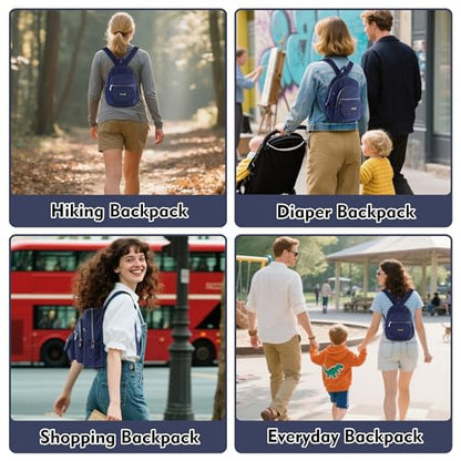 AOTIAN Mini Nylon Women Backpacks Casual Lightweight Small Daypack for Girls - color: Mini Deep Blue