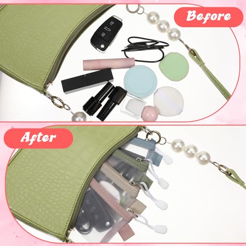 Skrfren 5pcs Mini Zipper Mesh Bags, 3" x 4.3" Nylon Small Zipper Mesh Pouch Key Holder Clear Travel Kit Storage Coin Purse Portable Cosmetic Pouch for Small Items Key Lipstick Credit Card