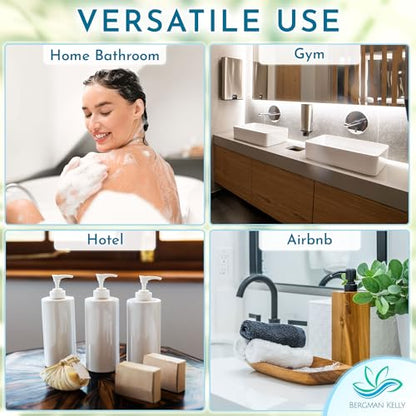 Bergman Kelly - Replacement Shampoo, Conditioner & Body Wash Refill Set - 12.6 oz, 3 Piece Set - Tropical Waterfall - for Dispensers - Delight Guests with Invigorating & Refreshing Hotel Hospitality - size: 12.6 Fl Oz (Set of 3)