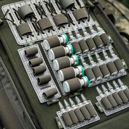 M-Tac Modular Ampoule Organizer Insert | Tactical Insert with Elastic Loops & Loop Velcro Backing | Fits Medical Kits & Backpacks, 5 Slot - color: Ranger Green, size: 10 ml