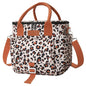 Joymee Insulated Lunch Bag for Women Reusable Leakproof - Leopard Print | Large Spacious, Cooler Lunch Bag, Adjustable Shoulder Strap, With Side Pocket, Bottle Holder, for Office Work Picnic Travel - color: Brown Leopard Print