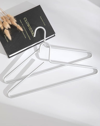 Premium Matte Silvery Aluminum Coat Hangers 10 Piece Set, 16.5” Extra Smooth & Durable Metal Shirt Dress Hanger,Aluminum Alloy Hanger,Clothing Support,Clothing Hang - style: Silver Elegant Hanger（10）