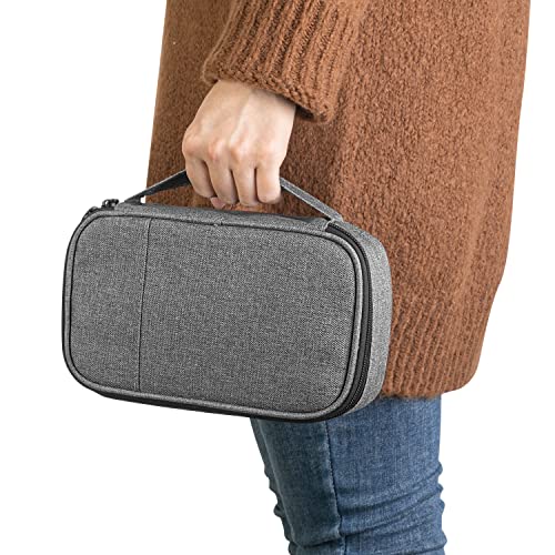 CURMIO Diabetic Supplies Bag for Glucose Meter, Medication and Other Diabetes Care Supplies, Diabetes Travel Organizer Case with Detachable Pouches, Gray (Bag Only) - color: Gray
