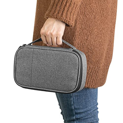 CURMIO Diabetic Supplies Bag for Glucose Meter, Medication and Other Diabetes Care Supplies, Diabetes Travel Organizer Case with Detachable Pouches, Gray (Bag Only) - color: Gray