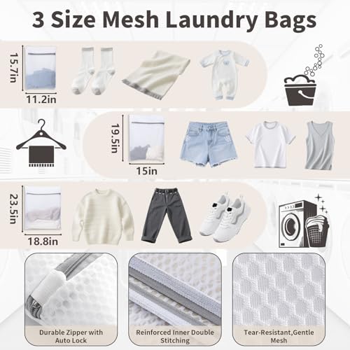 150L Laundry Bag Backpack with 3 Sizes Mesh Wash Bags and Shoulder Straps Foldable Clothes Hamper Bag with Drawstring Closure for College, Apartment, Laundromat(Beige) - color: Beige