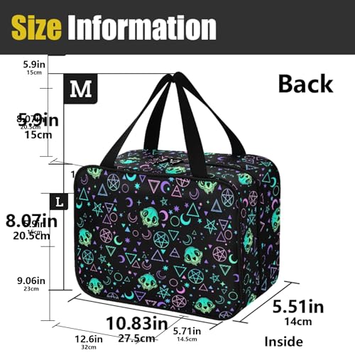 MNSRUU Hanging Toiletry Bags for Women Travel, Gothic Magic Skulls Toiletry Organizer Portable Travel Toiletry Bags Clear Wash Bags Makeup Bag Cosmetic Bag - color: Skulls 192