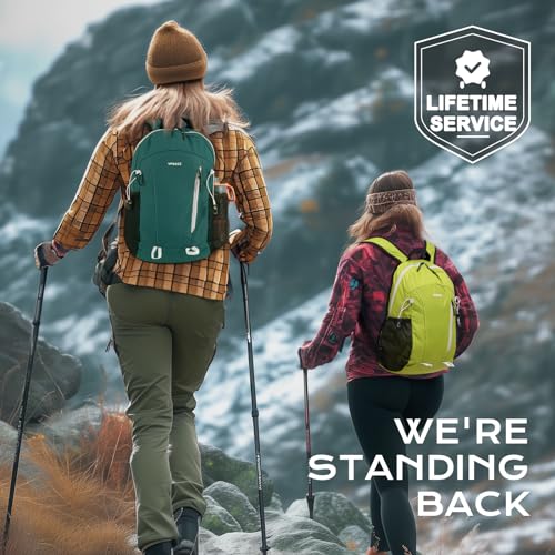 VPBAGE 15L Water-resistant Hiking Daypack, Small Backpack Travel Outdoor, Lightweight Day Pack with Tool Loops - color: Fluorescent Green