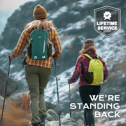 VPBAGE 15L Water-resistant Hiking Daypack, Small Backpack Travel Outdoor, Lightweight Day Pack with Tool Loops - color: Fluorescent Green
