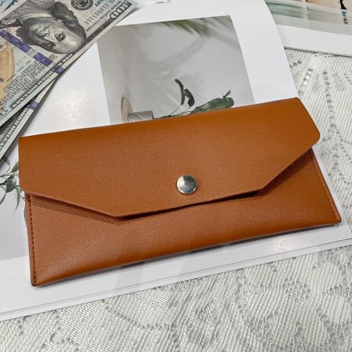 Pu Leather Cash Envelope Wallet - Reusable Cash Stuffing Wallet for Men and Women -Brown - color: brown