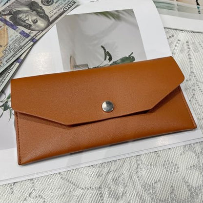 Pu Leather Cash Envelope Wallet - Reusable Cash Stuffing Wallet for Men and Women -Brown - color: brown