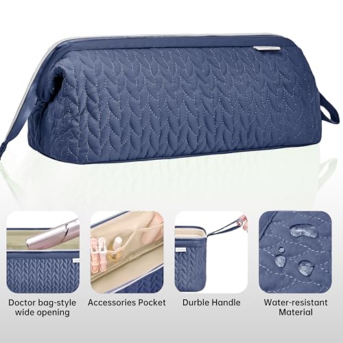 KarSyon Shark Flex Style Case for Airwrap Hair Dryer Brush Revlon Hair Tools Travel Bag Carrying Case Flat Curling Iron Organizer (Navy Blue) - color: Navy Blue