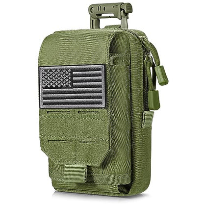 SOWHUP Tactical Molle Pouch Cell Phone Pouch Holster Small Utility EDC Pouch Gadget Organizer Bag - color: Army Green1