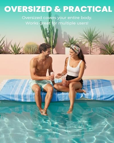 Antfuny Table Runner Boho Rustic, Turkish Beach Towel, Quick Dry, Sand Free, Extra Large Bath Towel, Lightweight for Adult Pool, Beach, Travel, Sandproof, Cute Compact Men Women Birthday Gifts - color: Thinner Turquoise, size: 72 x 36 inch