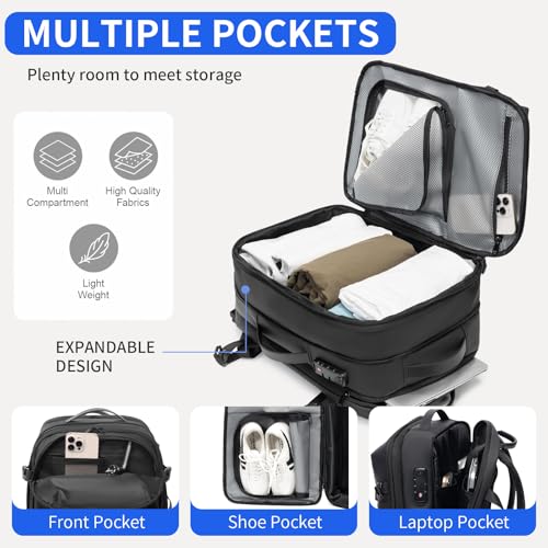 Vacuum laptop bag Compression Backpack Expandable, TSA-Approved Carry-On Water-Resistant Design for Travel with air pump (Pump included, Large) - color: Pump included
