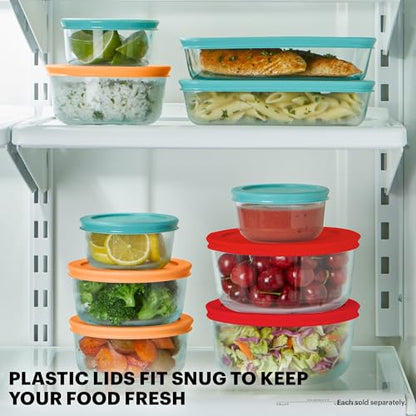 Pyrex Simply Store (5-Pack) Large Glass Food Storage Containers Set, (3, 6 & 11 Cup) Meal Prep Containers With Plastic BPA-Free Lids, Dishwasher & Microwave Safe - size: 5 Pack (Large)