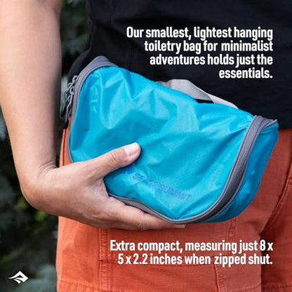 Sea to Summit Small Hanging Toiletry Bag, Extra Compact Travel Organizer for Minimalist Adventures, HighRise Grey
