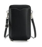 DOB SECHS Leather Passport Wallet Crossbody Phone Bag, RFID Blocking Passport Holder Credit Cards Case for Women - color: Black-41