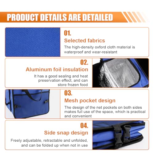 Car Trunk Organizer, Oxford Fabric Waterproof & Anti-Slip Vehicle Storage Box with Leak Proof & Insulated Cooler Bag, Large Capacity Foldable Auto Storage Box for Car, SUV, Truck (Blue) - color: Blue