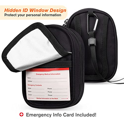 SITHON Insulated Medicine Carrying Case Bag - Small Travel Medication Organizer Emergency Medical Pouch Holds Auvi Q, Nasal Spray, Allergy Meds, Asthma Inhaler Case, Black - color: *Black