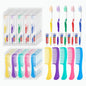 Disposable Toothbrushes with Toothpaste and Comb in Bulk, Individually Wrapped Soft Bristle Travel Size Basic Hygiene Kits, for Travel Hotel Camping Charity Homeless Shelter Donation in 5 colors (25)
