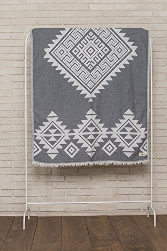 Bersuse 100% Cotton Yucatan Turkish Towel - 39x71 Inches, Silver Grey - color: Silver Grey