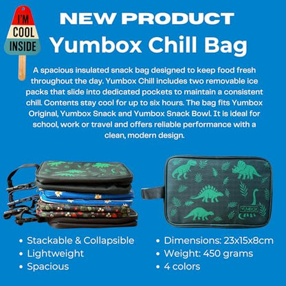 Yumbox Chill Insulated Snack Bag with 2 Ice Packs – Lightweight Small Lunch Cooler Bag, Deep Spacious Design, Sweat-Proof Sleeves, Wipe-Clean Fabric, Fits Snack Bento Boxes & Fruit (Black) - color: Black