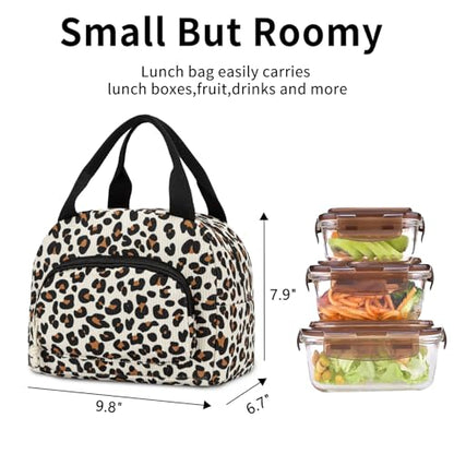 Lunch Bag Women Lunch Box for Women Adult Cute Insulated Lunch Bag Small Cooler Lunch Tote Bags for Work Picnic School (Leopard) - color: Leopard