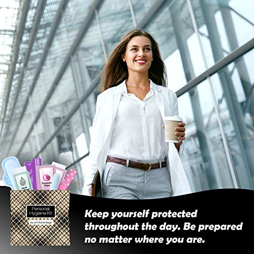 Light Leather Style Menstrual Kit All-in-One 10 Pack | Convenience on The Go | Period Kit Pack for Travelling, Tweens & Teenagers or just When You’re Out | Individually Wrapped Feminine Hygiene - color: Light Leather