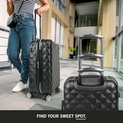 Kenneth Cole REACTION Diamond Tower Collection Lightweight Hardside Expandable 8-Wheel Spinner Travel Luggage, Deep Teal, 3-Piece Set (20", 24", & 28") - color: Deep Teal, size: 3-Piece Set (20", 24", & 28")