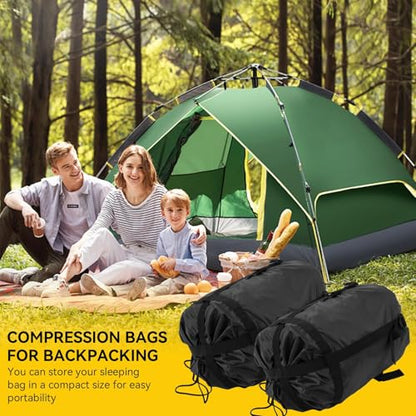 Compression Stuff Sack, 2PCS Compression Sack for Sleeping Bag, Nylon Sleeping Bag Stuff for Camping Hiking Backpacking Travel
