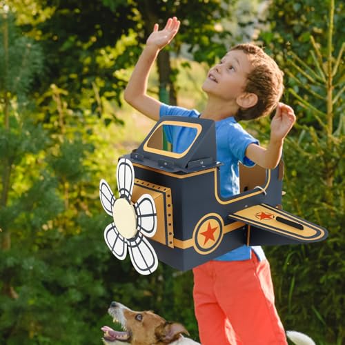 Wearable Cardboard Airplane Toy, Portable Wearing Airplane Glider, Cardboard Airplane Costume, Cardboard Making Toy Playset Paper Airplane, DIY Airplane Birthday Decorations