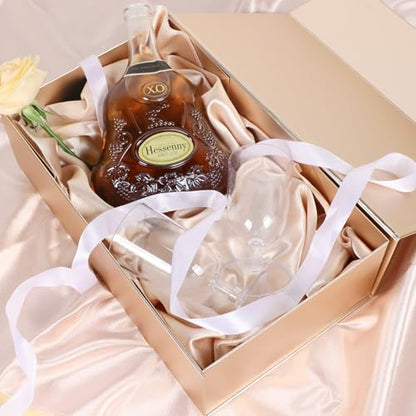 LFBOX Rose Gold Christmas Gift Box with Magnetic Lid 13.8x8.3x4.4 in, Bridesmaid Groomsman Proposal Box, Large Rectangle Storage Box 1 Pack - color: Rose Gold, size: 1 count (Pack of 1)