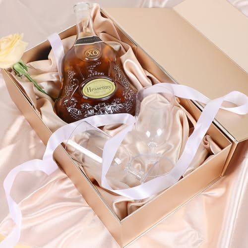 LFBOX Rose Gold Gift Box with Magnetic Lid 13.8x8.3x4.4 in, Bridesmaid Groomsman Proposal Box, Large Rectangle Storage Box 5 Pack - color: Rose Gold, size: 1 count (Pack of 5)