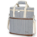 Tirrinia Insulated Wine Gift carrier - 3 Bottle Travel Padded Wine Carry Cooler Tote Bag with Handle and Adjustable Shoulder Strap, Stripe - color: Blue Stripe