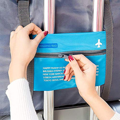 Foldable Travel Duffel Bag 2PCS Sports Gym Tote Water Resistant Carry on Luggage bag Weekender Overnight Bag (Pink+Blue) - color: Blue+Pink