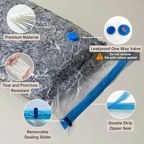 12 Pack Vacuum Storage Bags with Hand Pump, Compression Space Saver for Comforter, Bedding, Blanket Storage, Vacuum Seal Bags for Clothing, Travel Luggage Suitcase and Closet Organizer - size: 12 Combo