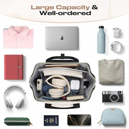 Maelstrom Travel Backpack for Women Men,Laptop Backpack Fits 15.6-17.3 Inch Laptop, Nurse/Work Bag with Insulated Lunch Box (Black-beige) - color: Black-beige